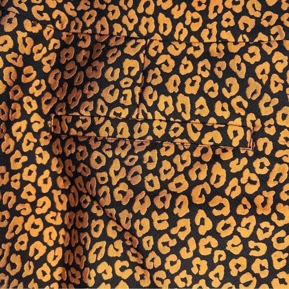 Kate Spade Flora Cheetah Print Jacquard Cropped Pants Womens 4 Black/Bronze - Picture 5 of 7